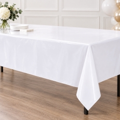 White Premium Rectangular Plastic Table Cover 54